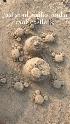 Just sand, smiles, and a crab castle 🏰