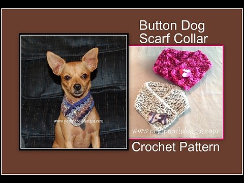 Button Dog Scarf Collar Crochet Pattern