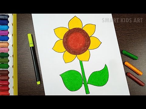 How To Draw A Sunflower | Sunflower Drawing | Sunflower Drawing Easy Step By Step | Draw Smart