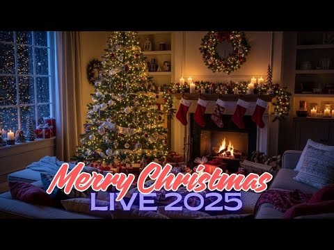 Cozy Holiday Fireplace & Original Music 🔥 12 Hours • Sleep • Study • Relax