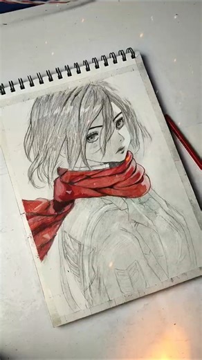 Mikasa scarf drawing