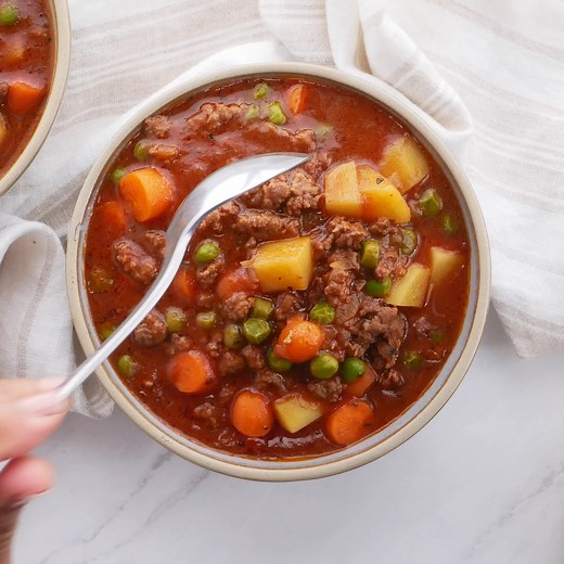 13K views · 38 reactions | SLOW COOKER GROUND BEEF STEW is hearty and full of tender vegetables and seasoned beef in a flavorful broth base. RECIPE-> https://togetherasfamily.com/slow-cooker-hearty-ground-beef-stew/ | Together as Family - Recipes from my family's kitchen to yours | Facebook