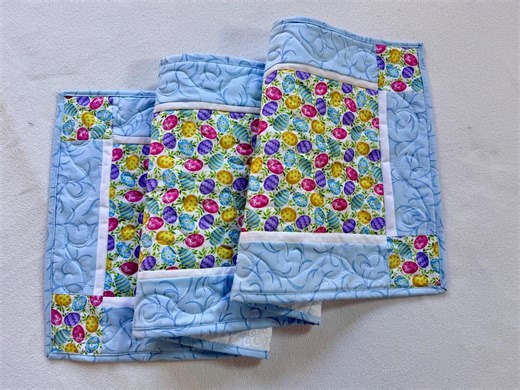 Quilted Easter Eggs Table Runner, Handmade Spring Holiday Decor, 48 Inch Runner - Etsy