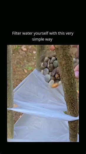 EXPLAINERS | FACTS | KNOWLEDGE on Instagram: "The post showcases a DIY survival water filter made from sticks, plastic bags, gravel, sand, grass, and charcoal, which clarifies muddy water by trapping particulates in layered materials, as demonstrated in the 27-second video. This method, inspired by traditional survival techniques like those in NASA educational projects, effectively removes sediment and some organic compounds but fails to eliminate bacteria or viruses, per experiments in Science 