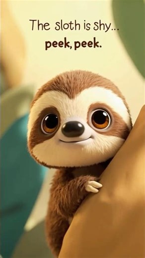 Shy Sloth 🦥 | Cute Baby Animal | Kids Animal Shorts #mamaousaysay