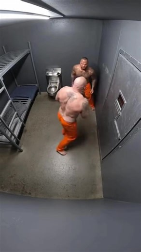 Fear Feed USA on Instagram: "🚨 SOLITARY CELL ERUPTS INTO VIOLENT BRAWL — ALL CAUGHT ON CCTV 🚨 What started as two inmates shouting at a steel door turned into one of the most brutal fights ever recorded inside a solitary cell. A ceiling-mounted security camera captures the entire scene from above: cold gray walls, a metal bunk bed, and harsh fluorescent lighting illuminating two massive, heavily muscular prisoners locked inside the cramped space. At first, both men stand at the reinforced stee