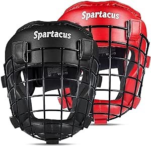 Boxing Headgear with Removable Face Grill, Maya Hide Leather MMA Head Guard for Sparring, Muay Thai, Kickboxing & Karate – Non-Slip, Protective Helmet for Men & Women