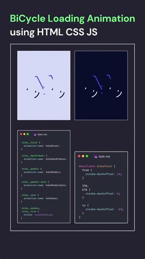 Bicycle Loading Animation #backend #coding #html #css #webdesign #programming #frontend #python