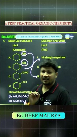 Organic Chemistry Practicals One Shot | JEE MAINS 2026