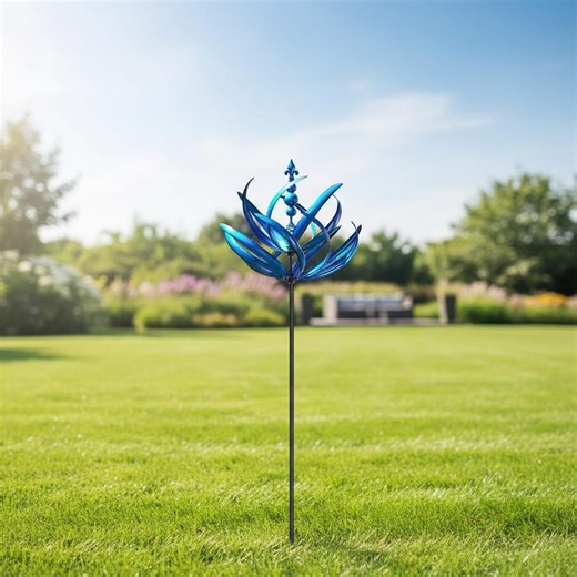 Metal Lotus Wind Spinner Kinetic Garden Stake 37 Inch Yard Art Sculpture - Etsy