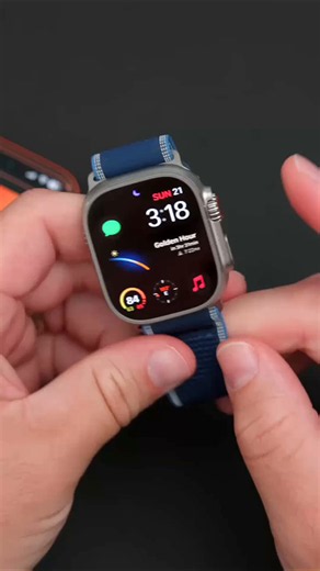 Apple/苹果 Watch Ultra 3 智能手表蜂窝款49毫米原色钛金属表壳蓝配亮蓝野径回环表带M/L MEWV4CH/B