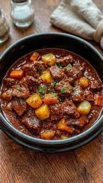 🍲 Rich & Hearty Slow-Cooked Beef Goulash ✨ #easyrecipes #recipe #cooking