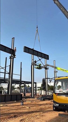 Pre-Engineered Steel Building Erection Process | Column & Beam Installation