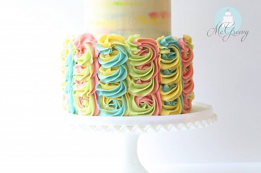 383K views · 7.5K reactions | How to make a mulit-colored, buttercream swirl cake. Full version, here... https://www.youtube.com/watch?v=p5GDWu7SaGA | Cakeheads | Facebook