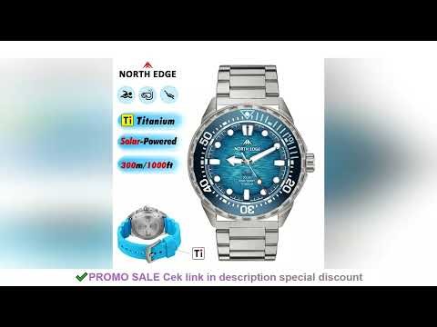 NORTH EDGE TRITON-TI Titanium Stainless Solar-Powered Diving Watch Luxury Quartz Watches For Men 300