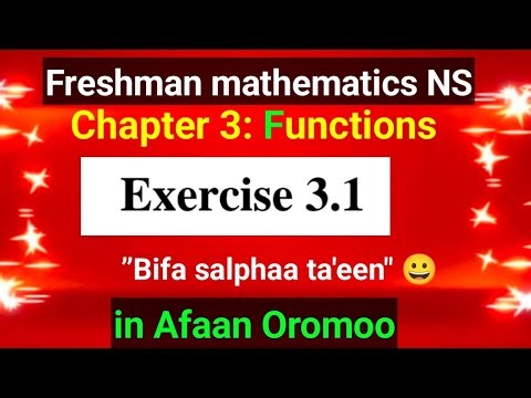 Freshman mathematics Chapter 3 exercise 3.1| final exam from chapter 3 Functions by Afaan Oromoo