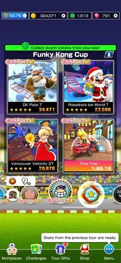 Mario Kart Tour (Cup 13: Baby Rosalina 🩵🌟 Big Bounce in Holiday Tour) (16-12-2025) #shorts