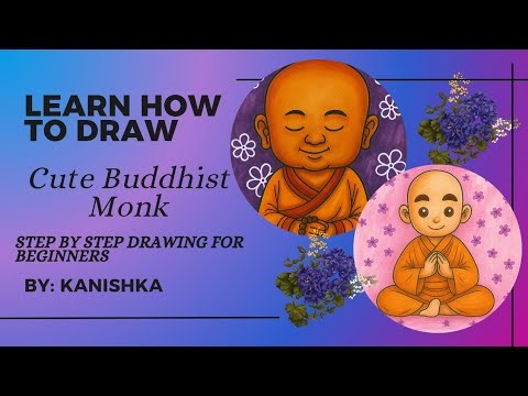 How to draw Cute Monk- Step By Step Drawing for Beginners. #stepbystepdrawing
