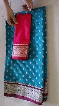 Paithani blouse back neck design cutting and stitching