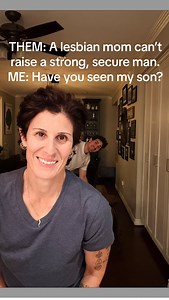 He’s a DI football player, empathetic and loving at the same time! Lesbian energy can bring on some healthy masculinity! (and why not jump on this fun trend with one of the best Christmas songs to ever exist from an iconic duo from the 80s!) #twomoms #momandson #lastchristmas #wlw #lgbt | Lorri Sulpizio