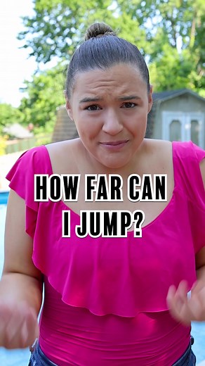 How far can I jump? 🤔 #challenge #pool #poolparty #fun #summer #summer2023 #howfarcanIjump #jumping #tiktok_india #fyp