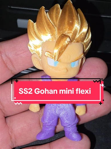 5 color SS2 Gohan on 4 color printer tutorial coming soon hope you like him #3dprinting #gohan #gohanssj2 #dbz