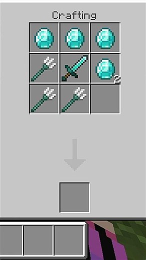Minecraft me Craft a Trident sword #minecraft #mcpe #shorts