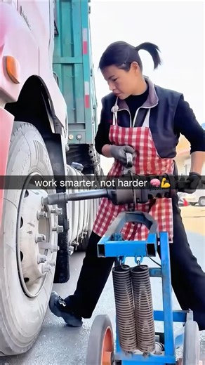 Risky Factories 🏭 | A heavy-duty impact wrench is mounted on a support cart to remove massive truck wheel nuts. The setup stabilizes the tool, reduces strain,... | Instagram