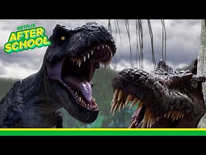 T-Rex and Spinosaurus Showdown 🦖🥊 Jurassic World Camp Cretaceous | Netflix Family