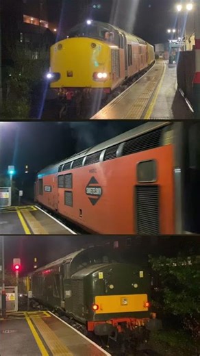 37607 + 37667 Powers up Passing Lymington Town Railway Station on Platform 1.