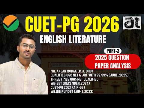 CUET PG 2026 English Literature | 2025 Question Paper Analysis | Part-3
