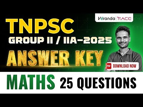 TNPSC GROUP 2 2A 2025 | MATHS | ANSWER KEY | 25 QUESTIONS | BY SUBBARAJA