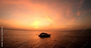Aerial Drone Shot for the Coral reef of the Red Sea in Sinai Peninsula and Coral Reef Islands onthe Sunset in the Red Sea shot on 4K and 50 Frames