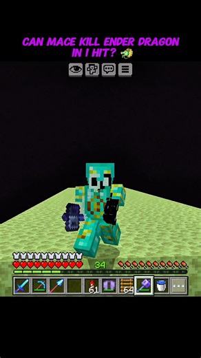 Can Mace Kill Ender Dragon in 1 Hit? 🐲 #minecraft #herobrinegamerz #minecraftroleplay #technogamerz