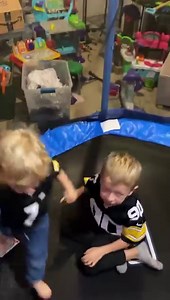 Levi, Connor, any Lainey playing football on the trampoline. | Light for Levi and Lessons