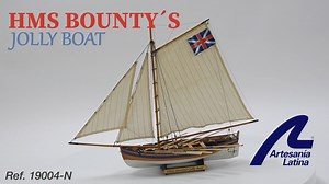 Presentation Wooden Ship Model Kit Jolly Boat HMS Bounty