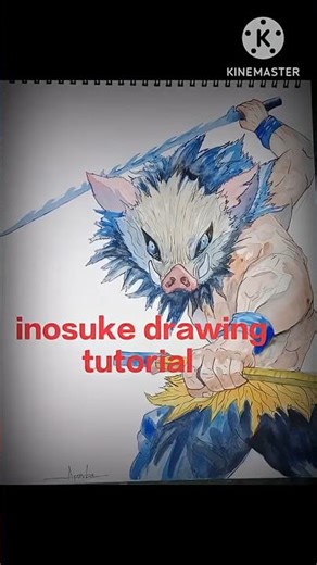 I Painted Inosuke with Watercolors – Demon Slayer Art! 🐗🎨#inosuke