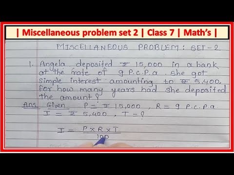 Miscellaneous problem set 2 class 7th math