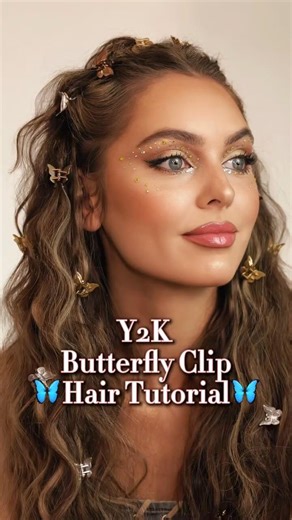 Y2K Butterfly Clips: A Hair Tutorial🦋 #festivalhair #hair