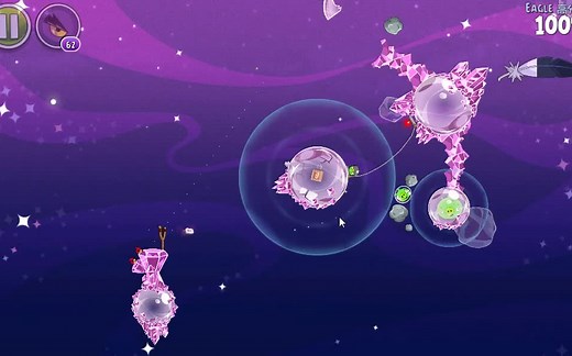 【Angry Birds Space】Cosmic Crystals 神鹰模式100%通关视频