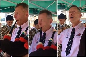 Scots tourist wows crowd with French national anthem played on BAGPIPES