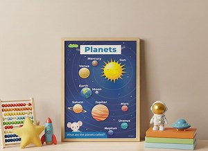 Solar System Poster for Kids – Printable Educational Wall Art, Planets Learning Poster, Digital Download (PDF & JPEG) - Etsy