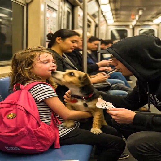 2.6K views | A little girl and her dog were lost in a packed subway...