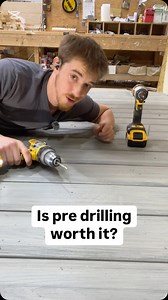 4.9K views · 255 reactions | I think pre drilling is worth it but self tappers are faster just not dangerous. #predrill #construction #decking #diy #woodworking #carpenter #dewalt | Pro Shed Builder | Facebook