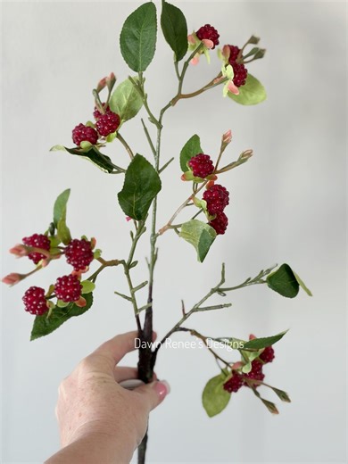 Wild Raspberry Artificial Faux Stem, Realistic Raspberries for Flower Arrangements, Wreaths and Centerpieces - Etsy UK