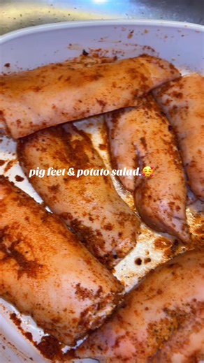 Pig feet and potato salad🥰 #pigfeet