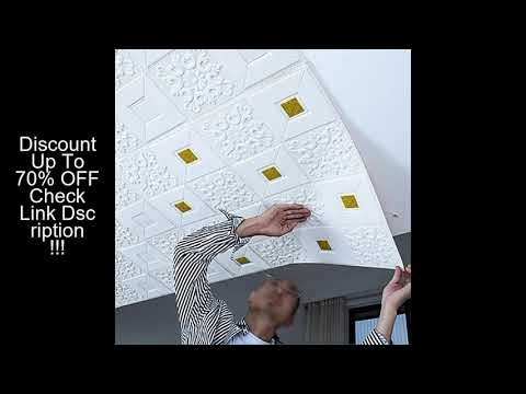 10Pcs 70x70cm Big Size Ceiling Wallpaper 3D Brick Waterproof Wall Stickers Foam Self-Adchive Wall De