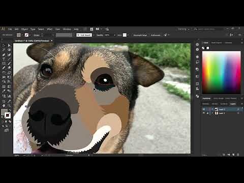 How to draw realistic simple dog illustration | Adobe Illustrator