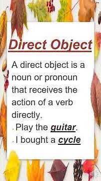 Direct Object And Indirect Object| English Grammar