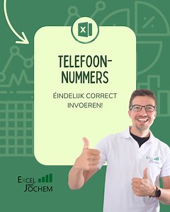 Op deze manier kun je automatisch (bijvoorbeeld) telefoonnummers opmaken zodat je eindelijk wél die eerste nul kunt zien. Goed om te weten trouwens: je kunt je vanaf vandaag weer tijdelijk inschrijven voor de wachtlijst voor mijn cursussen. Klik op de link in mijn profiel! | Excel met Jochem
